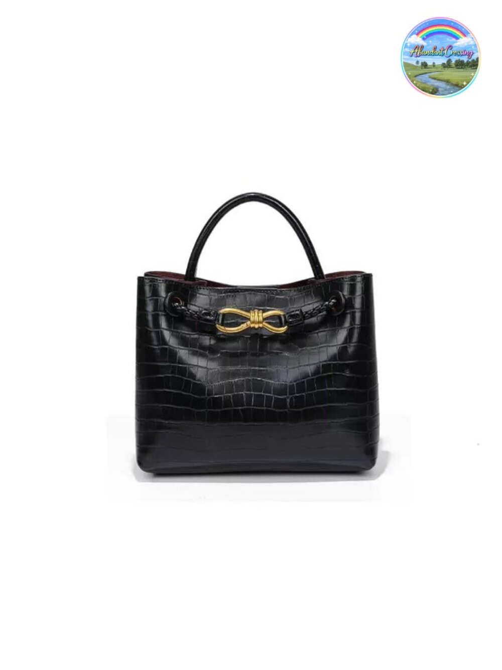 Woven PU Leather Tote Top Handle Shoulder Crossbody Bag